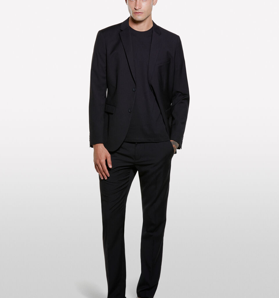 Schwarzes Kurzarm-T-Shirt mit normaler Passform - kurzärmeliges t-shirt für herren - Schwarz | Sisley image number 1